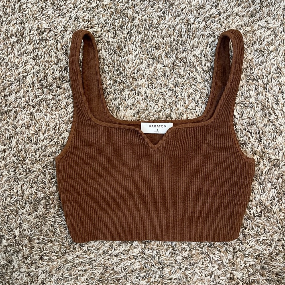 Babaton sculpt knit notch tank